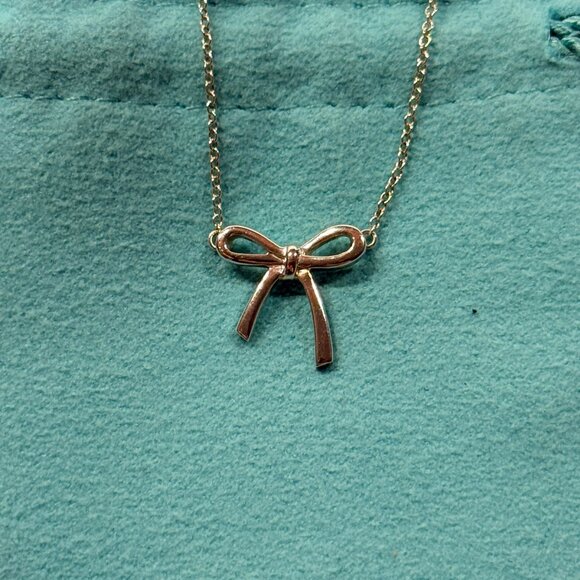 Tiffany & Co Silver Bow Necklace - Picture 4 of 7